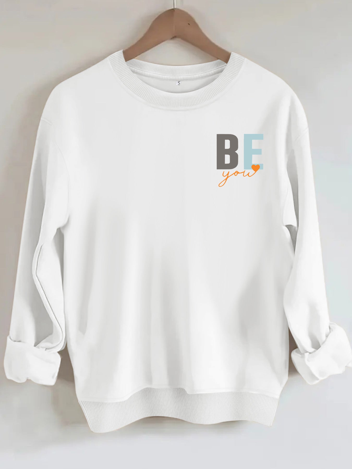 Letter love pattern printed hoodie