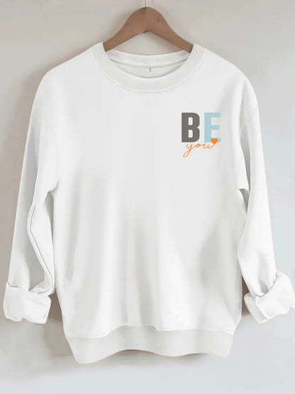 Letter love pattern printed hoodie