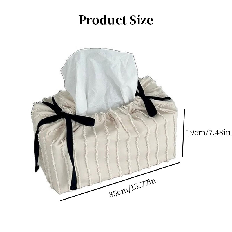 Aesthetic Korean Style Tissue Box Cover - Soft Fabric Cake Design Decorative Holder