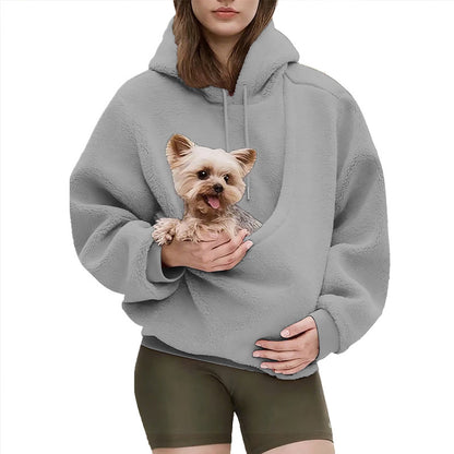 Pet Carrier Hoodie - Unisex Hands-Free Dog & Cat Carry Sweatshirt