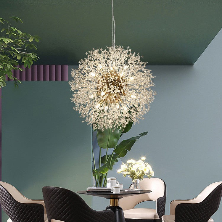 Modern Nordic Dandelion Chandelier - Luxury Crystal Fireworks Pendant Light for Bedroom & Living Room