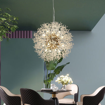 Modern Nordic Dandelion Chandelier - Luxury Crystal Fireworks Pendant Light for Bedroom & Living Room