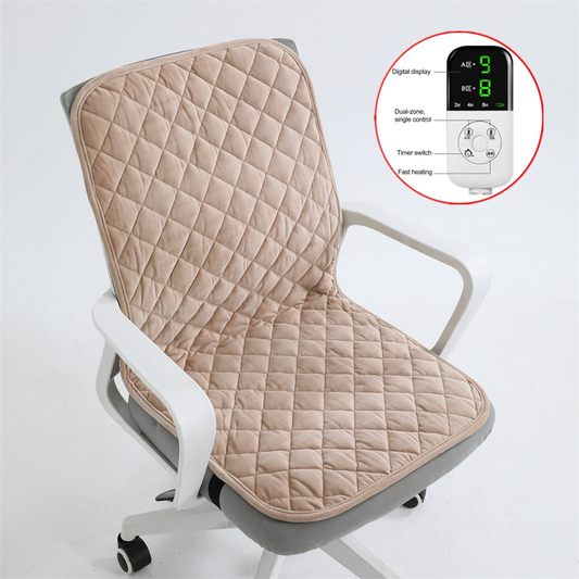 Smart Heated Office Chair Cushion | Electric Mat with Timer & Integrated Backrest (220V)