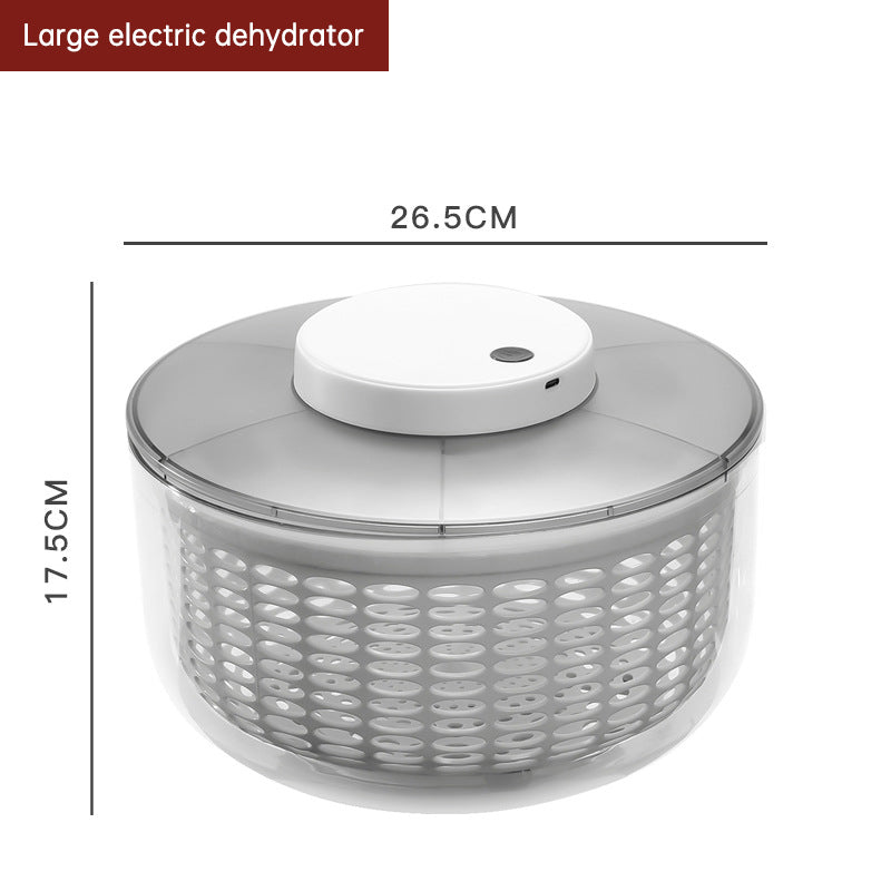 Electric Fruit and Vegetable Dehydrator - 10-Second Quick Dry Salad Spinner & Washer with Automatic Drain Basket