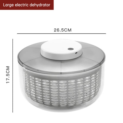 Electric Fruit and Vegetable Dehydrator - 10-Second Quick Dry Salad Spinner & Washer with Automatic Drain Basket
