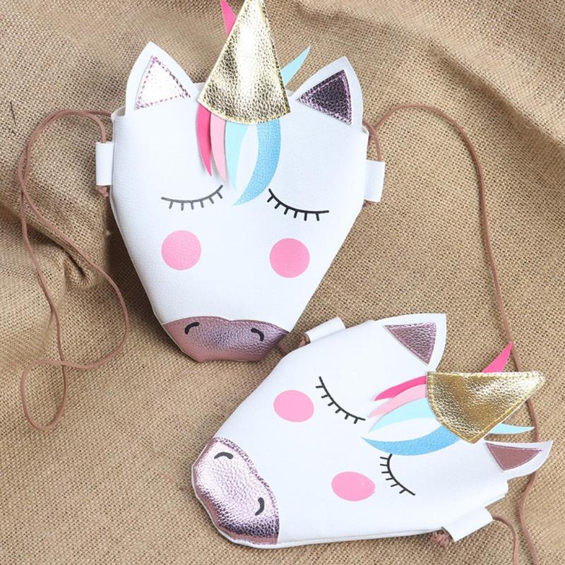 Cute Cartoon Unicorn Leather Shoulder Bag for Kids - Mini Crossbody Coin Purse & Messenger Bag for Girls
