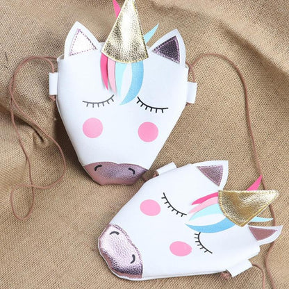 Cute Cartoon Unicorn Leather Shoulder Bag for Kids - Mini Crossbody Coin Purse & Messenger Bag for Girls