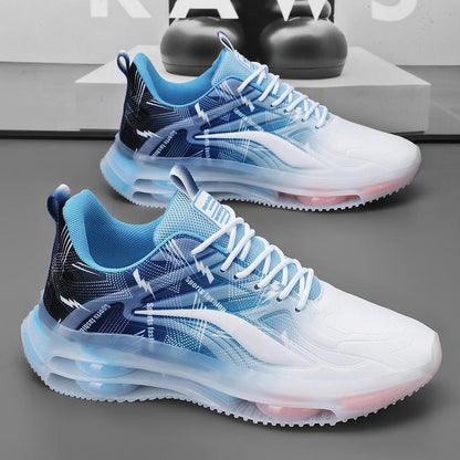 Men's Height-Increasing Air Cushion Running Shoes - Breathable Leather Dad Sneakers