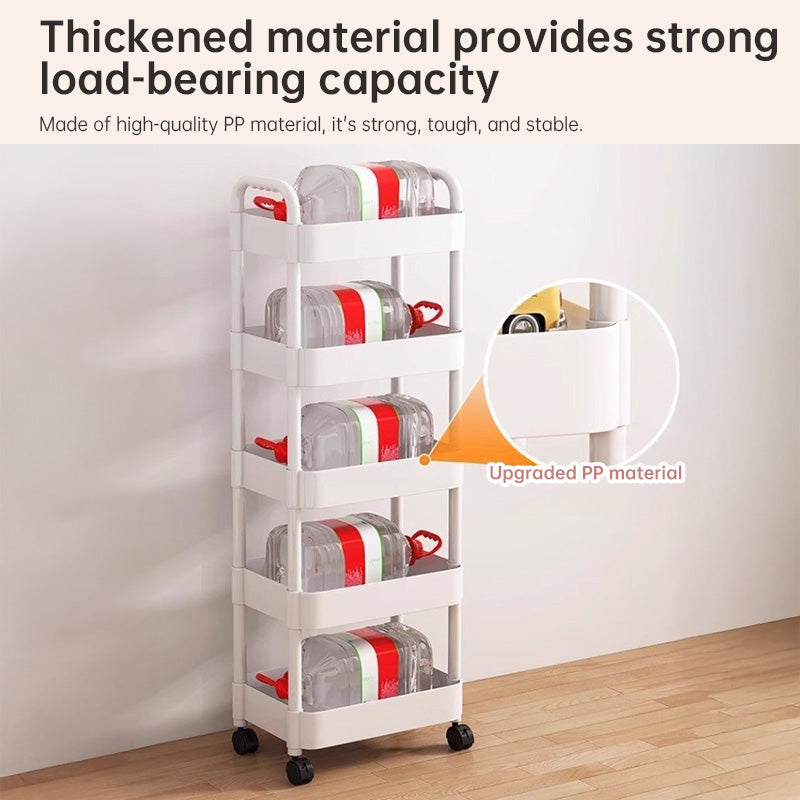Multi-Layer Wheeled Utility Cart | Rolling Storage Shelf for Home, Kitchen, Bathroom (Snacks, Books)