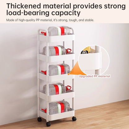 Multi-Layer Wheeled Utility Cart | Rolling Storage Shelf for Home, Kitchen, Bathroom (Snacks, Books)