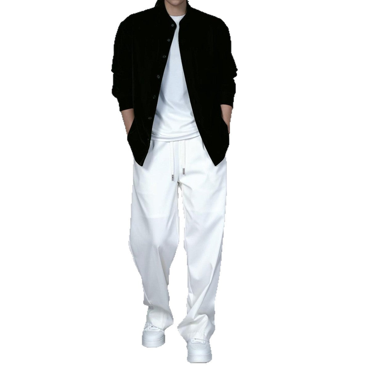 Premium Minimalist Wide-Leg Trousers – Relaxed Straight Fit Drapey Pants for Men & Women
