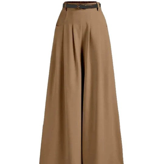 Elegant Wide-Leg Trousers - Casual Loose Fit Flowy Pants