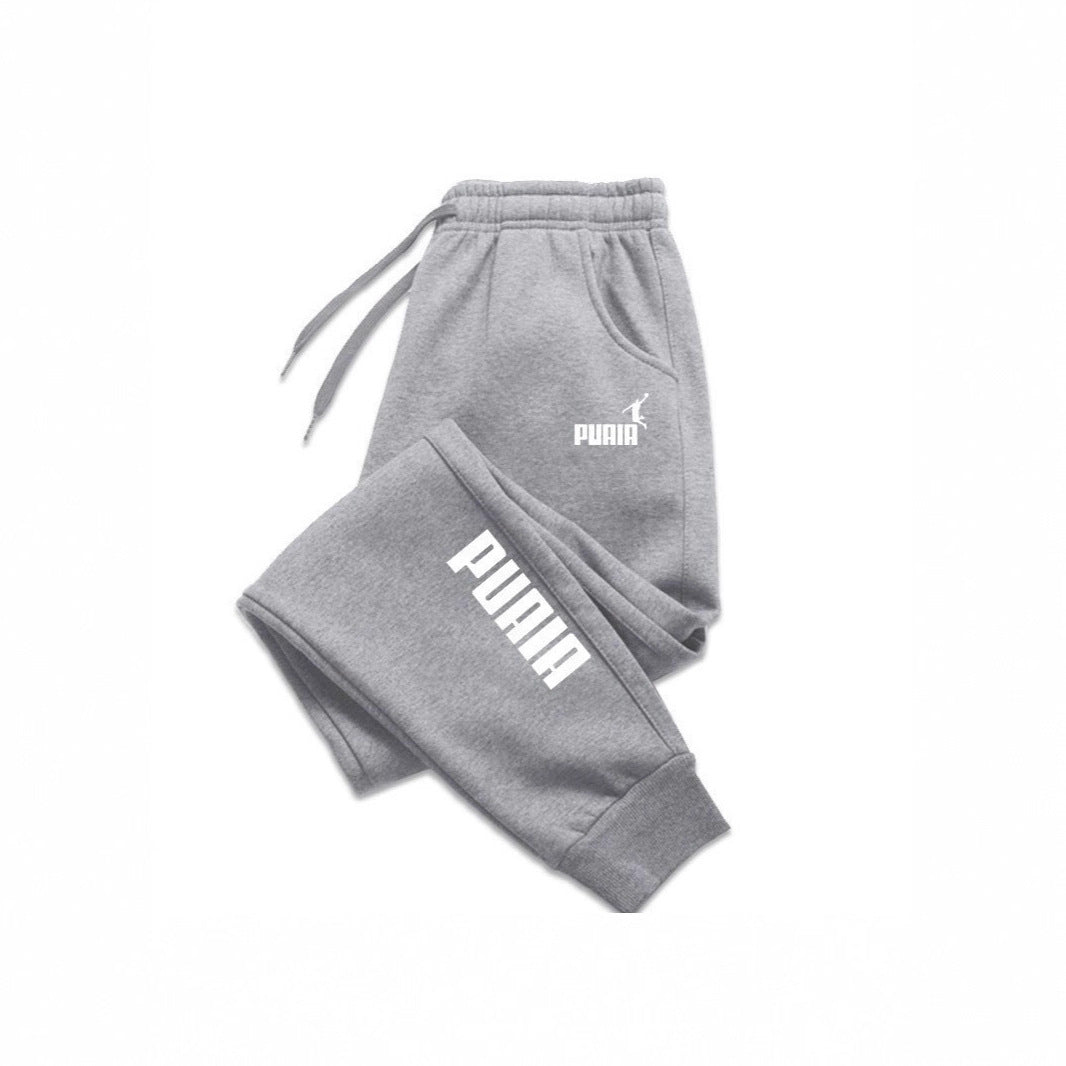 Unisex Cotton Casual Long Sweatpants for Autumn and Winter Sports