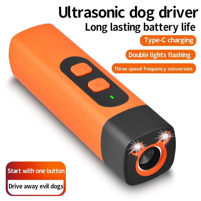 Ultrasonic Dog Repellent & Trainer - Rechargeable Anti-Barking Device with LED Flashlight