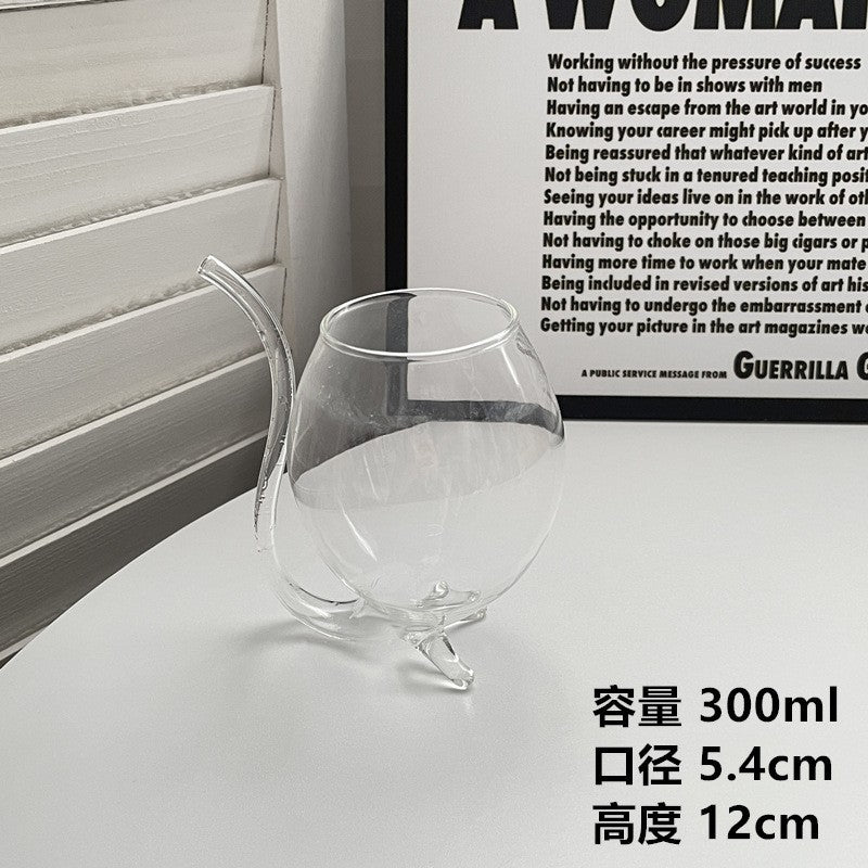 Creative Vampire Glass Cup with Built-in Drinking Straw