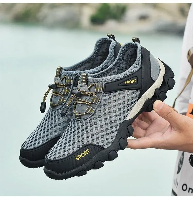 Summer Men's Mesh Sports Shoes - Breathable Outdoor Hiking & Running Sneakers