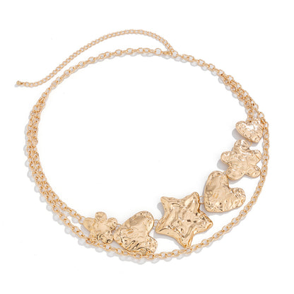Exaggerated Punk Starfish/Flower Metal Body Chain Belt - Sexy Waist Jewelry