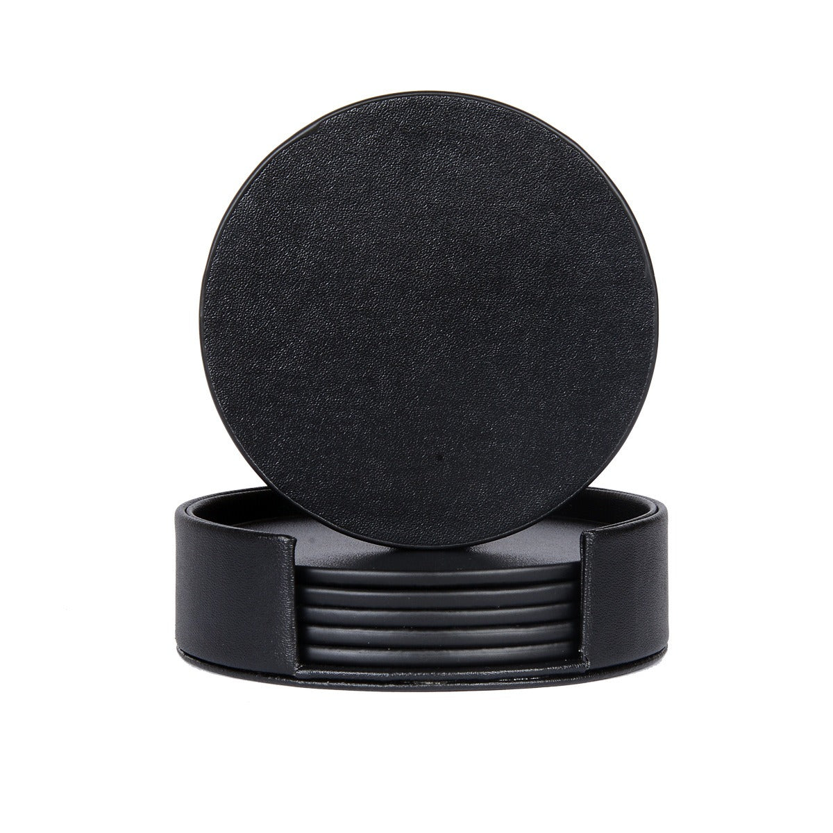 Elegant Round Marble Print Leather Coasters | Heat-Resistant Drink Mats for Home & Office