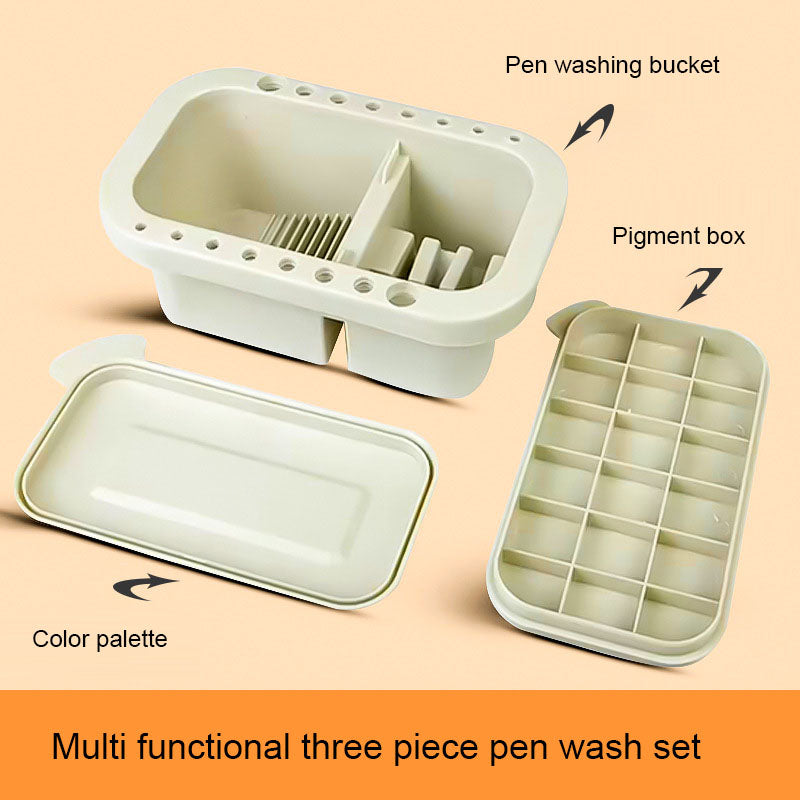 Multi-functional Artist Brush Washer - 3-in-1 Paint Brush Cleaner & Holder Bucket