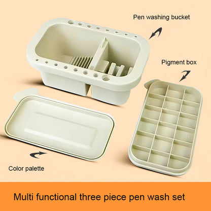 Multi-functional Artist Brush Washer - 3-in-1 Paint Brush Cleaner & Holder Bucket