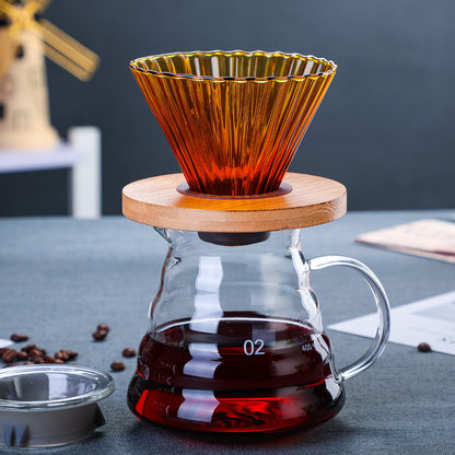 Handmade Japanese Glass Pour Over Coffee Pot Set