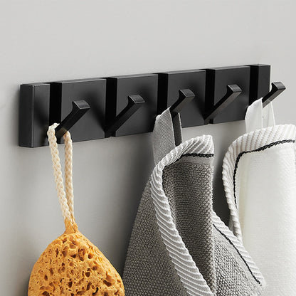 Modern Folding Wall Hooks Rack – Luxury Black & Gold Coat & Towel Hanger for Bathroom & Entryway