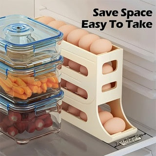Automatic Rolling Egg Storage Box - Slide-Type Fridge Organizer
