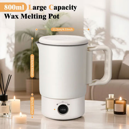 A47U 800ml Electric Wax Melter Kettle | Candle Making Pouring Pot with Thermometer