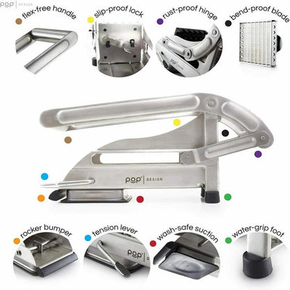 Stainless Steel Manual French Fry Cutter and Potato Slicer