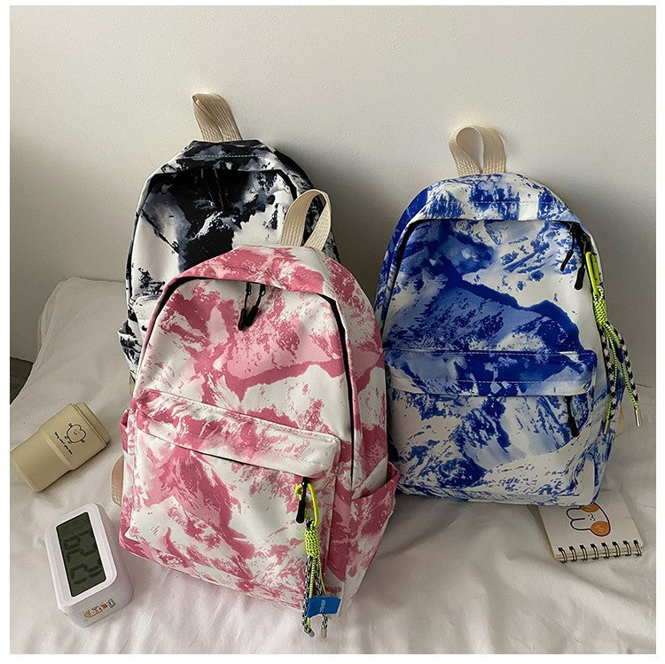 Women's Trendy Abstract Oil Painting Canvas Backpack - Casual Student & Travel Bag