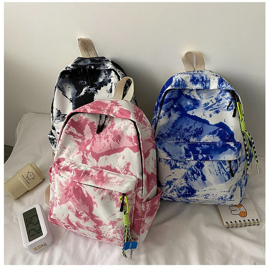 Women's Trendy Abstract Oil Painting Canvas Backpack - Casual Student & Travel Bag