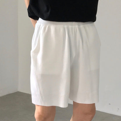 Premium Ice Silk Knitted Shorts - Ultra-Breathable Casual Loose Five-Quarter Pants