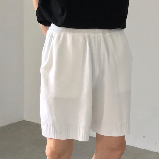 Premium Ice Silk Knitted Shorts - Ultra-Breathable Casual Loose Five-Quarter Pants
