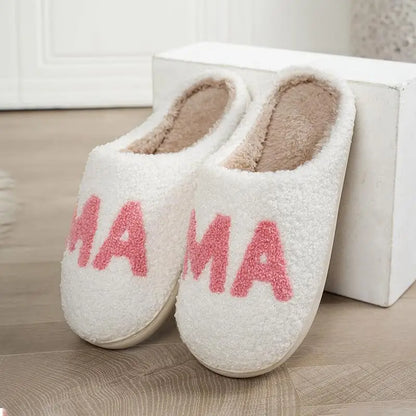 Women's Casual Fluffy "MAMA" Home Slippers