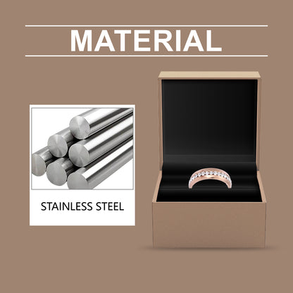 Hoexe Rose Gold Full Diamond Ring - Elegant Light Luxury Jewelry for Women