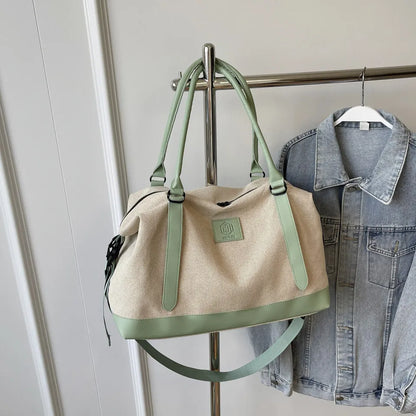 Stylish Contrast Color Travel Duffel Bag (Weekend/Gym Use)