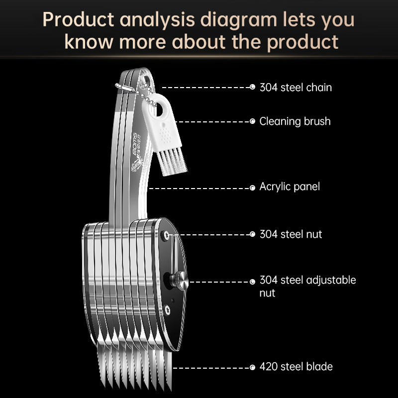 Multi-Blade Stainless Steel Vegetable Slicer & Carving Tool - Precision Squid Flower Knife & Scallion Silk Cutter