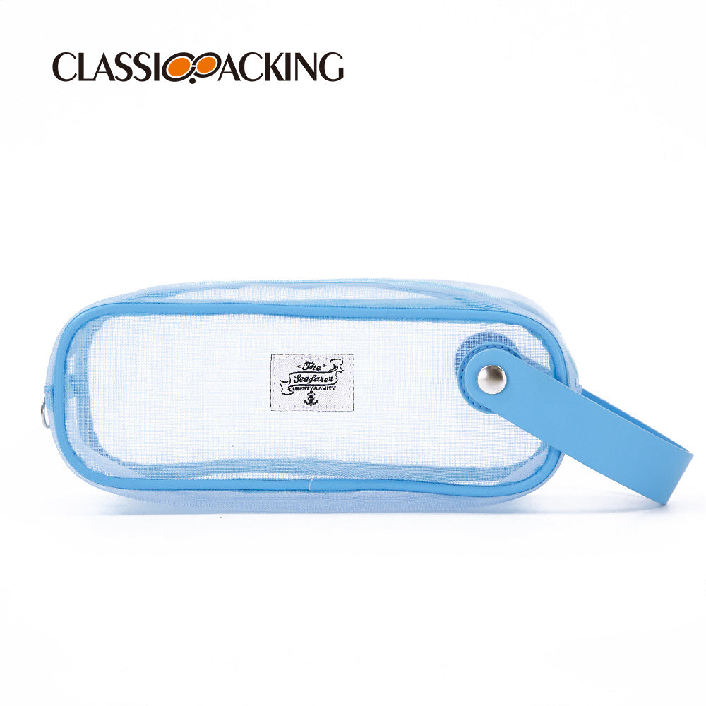 Portable Stationery Bag Student Mesh Transparent Pencil Case