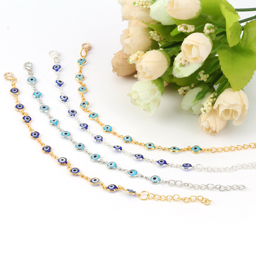 Trendy Women's Gold Chain Evil Eye Bracelet (Nazar Amulet Jewelry)