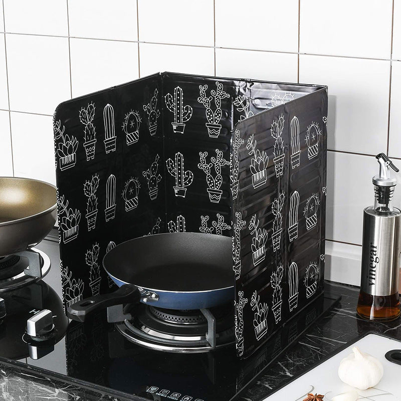 Foldable Kitchen Oil Splash Guard - Thickened Aluminum Foil Insulation Baffle & Anti-Splatter Shield for Stove