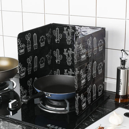 Foldable Kitchen Oil Splash Guard - Thickened Aluminum Foil Insulation Baffle & Anti-Splatter Shield for Stove