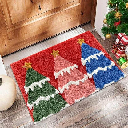 Festive Gingerbread & Reindeer Christmas Welcome Mat - Non-Slip 40x60cm