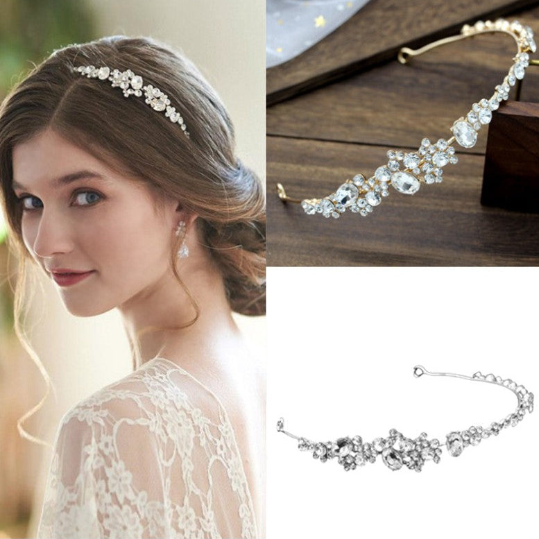 Elegant Crystal Rhinestone Wedding Headband / Bridal Hair Diadem Tiara Accessories for Women