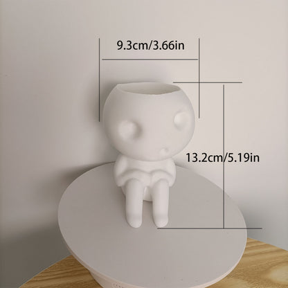 Cute Tree Elf Succulent Pot – Creative Sitting Humanoid Planter for Indoor Decor