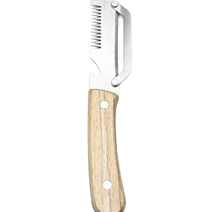 Multi-functional Kitchen Vegetable Slicer & Peeler - 2-in-1 Household Knife Tool with Wooden Handle & Bottle Opener
