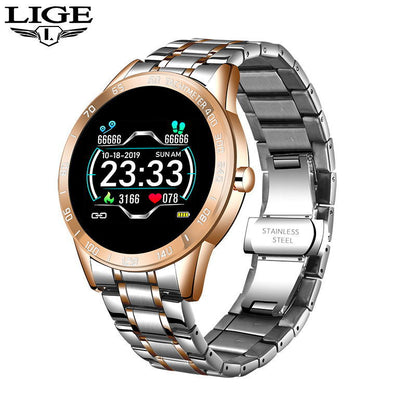 LIGE Luxury Men's Smart Watch - Multifunctional Business Smartwatch with Steel Band