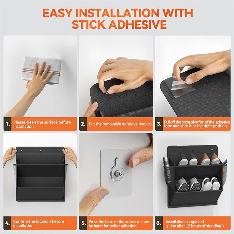 Adhesive RV Shoe Storage Bag - Over-The-Door Hanging Organizer with Deep Pockets