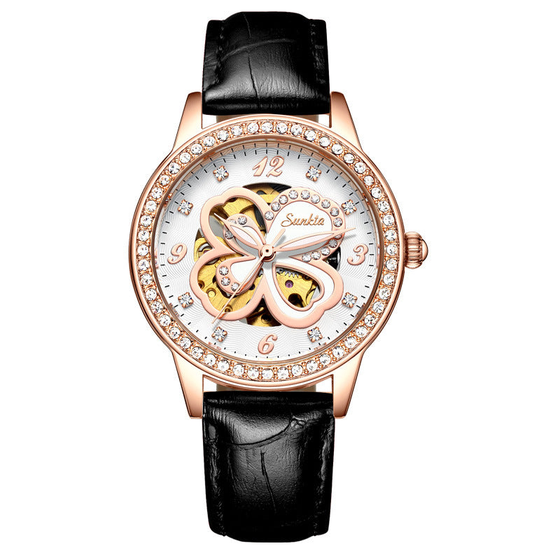 Sunkta Elegant Ladies Fashion Wristwatch with Ceramic Stainless Steel Band