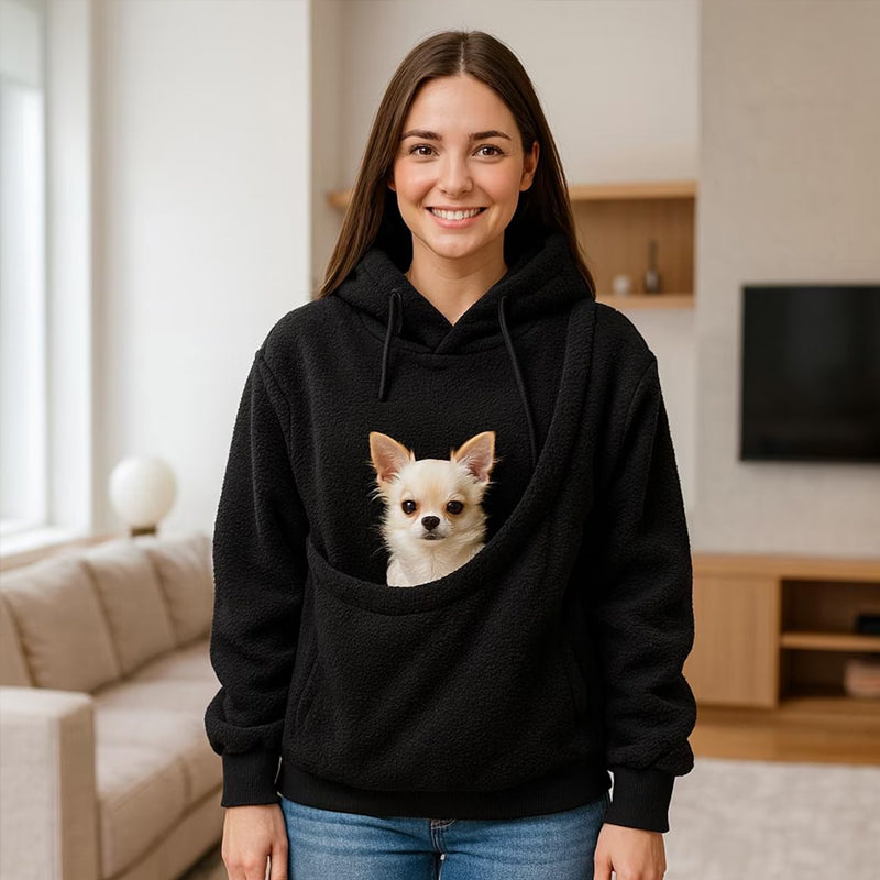 Pet Carrier Hoodie - Unisex Hands-Free Dog & Cat Carry Sweatshirt