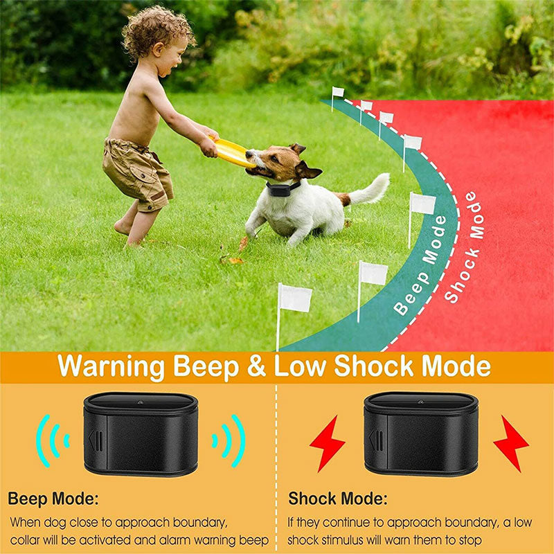 Smart Electric Dog Fence with Remote Training Collar - 300M Wire Range System